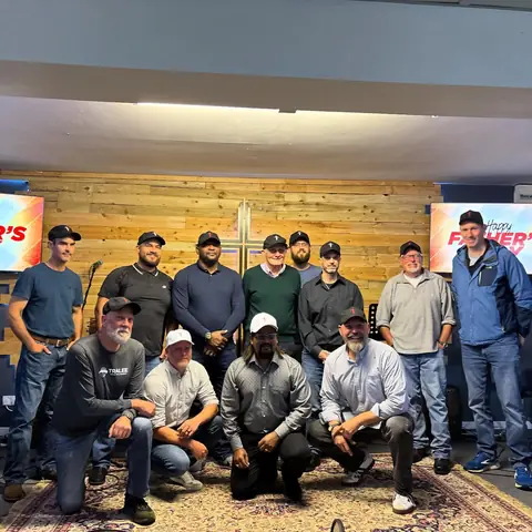Men of the church gathered for a Father's Day photo